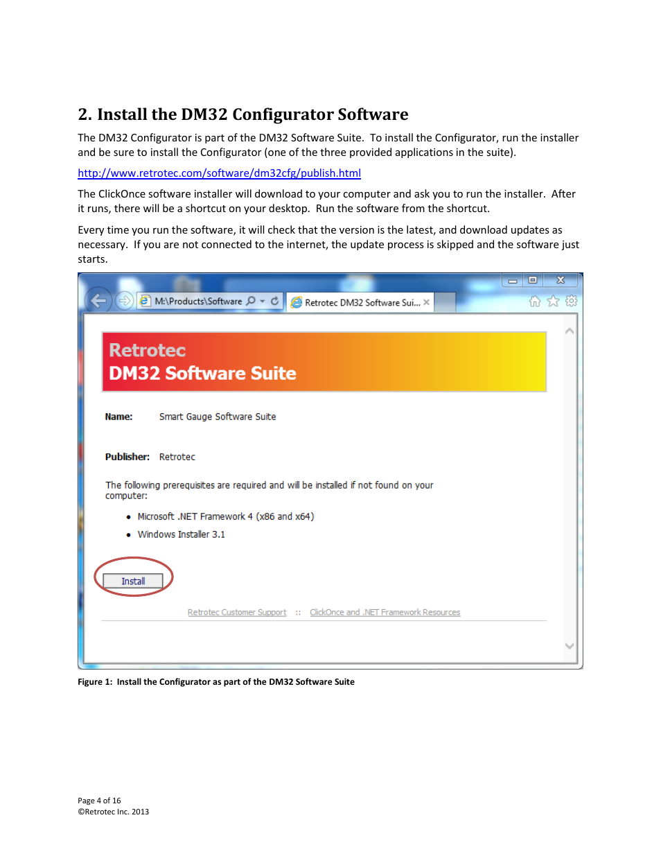 Install the dm32 configurator software | Retrotec DM32 User Manual | Page 4 / 16