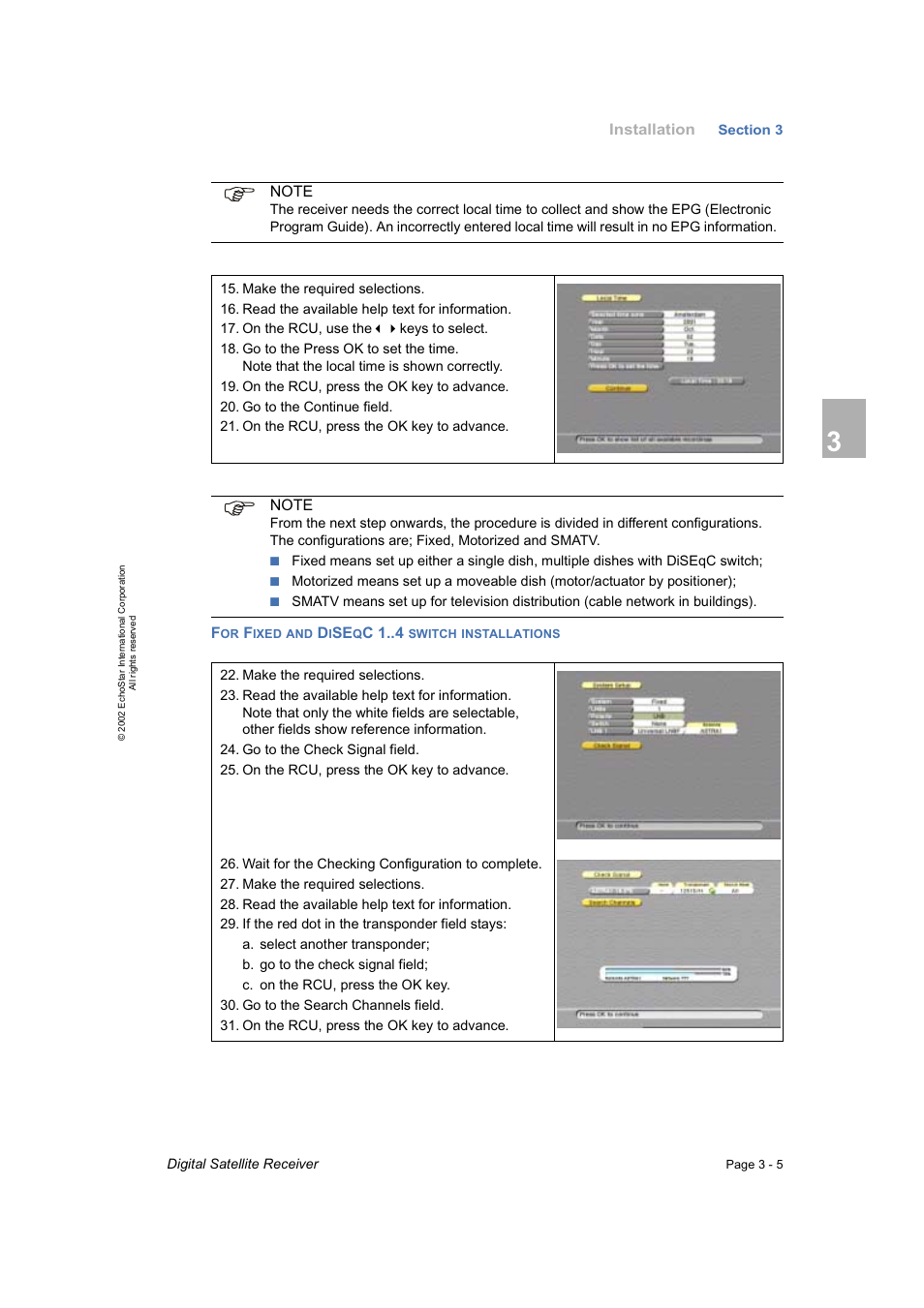 For fixed and diseqc 1 switch installations | Dish Network DVR-7000 User Manual | Page 15 / 100