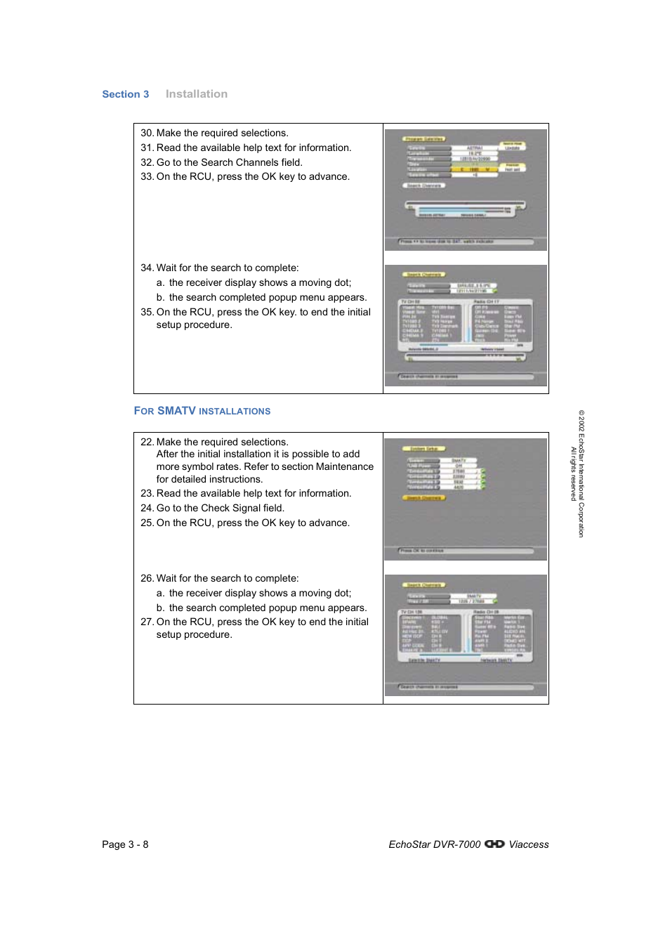 For smatv installations | Dish Network DVR-7000 User Manual | Page 18 / 100
