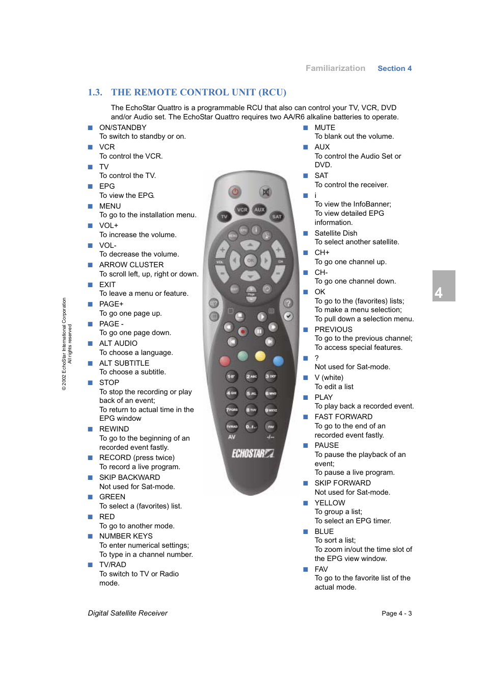 The remote control unit (rcu) | Dish Network DVR-7000 User Manual | Page 21 / 100