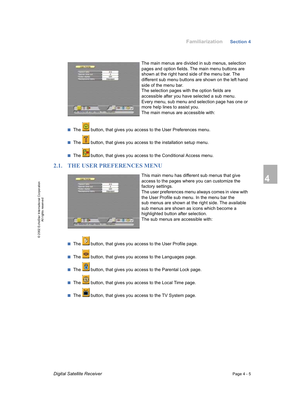 The user preferences menu | Dish Network DVR-7000 User Manual | Page 23 / 100
