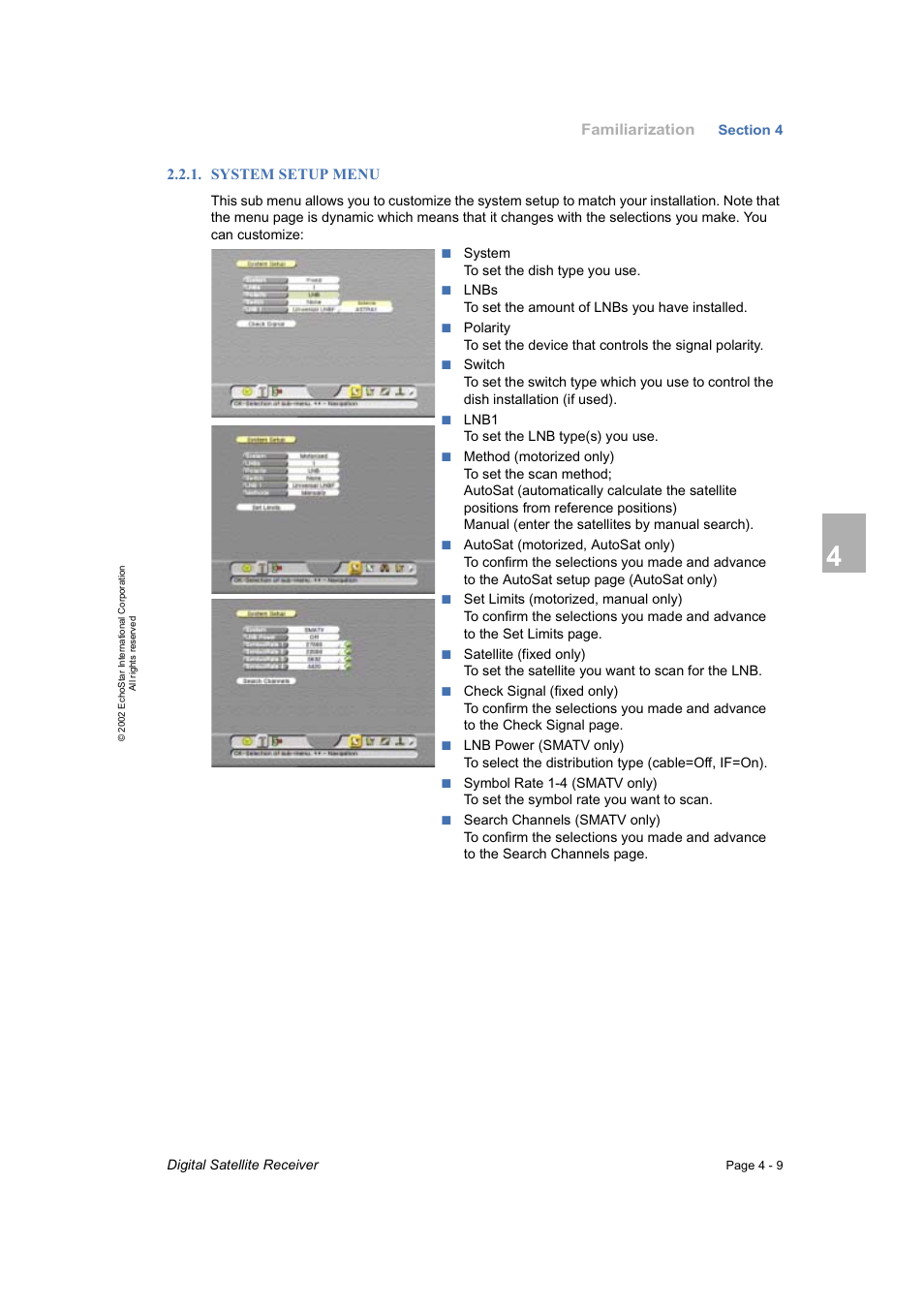 System setup menu | Dish Network DVR-7000 User Manual | Page 27 / 100
