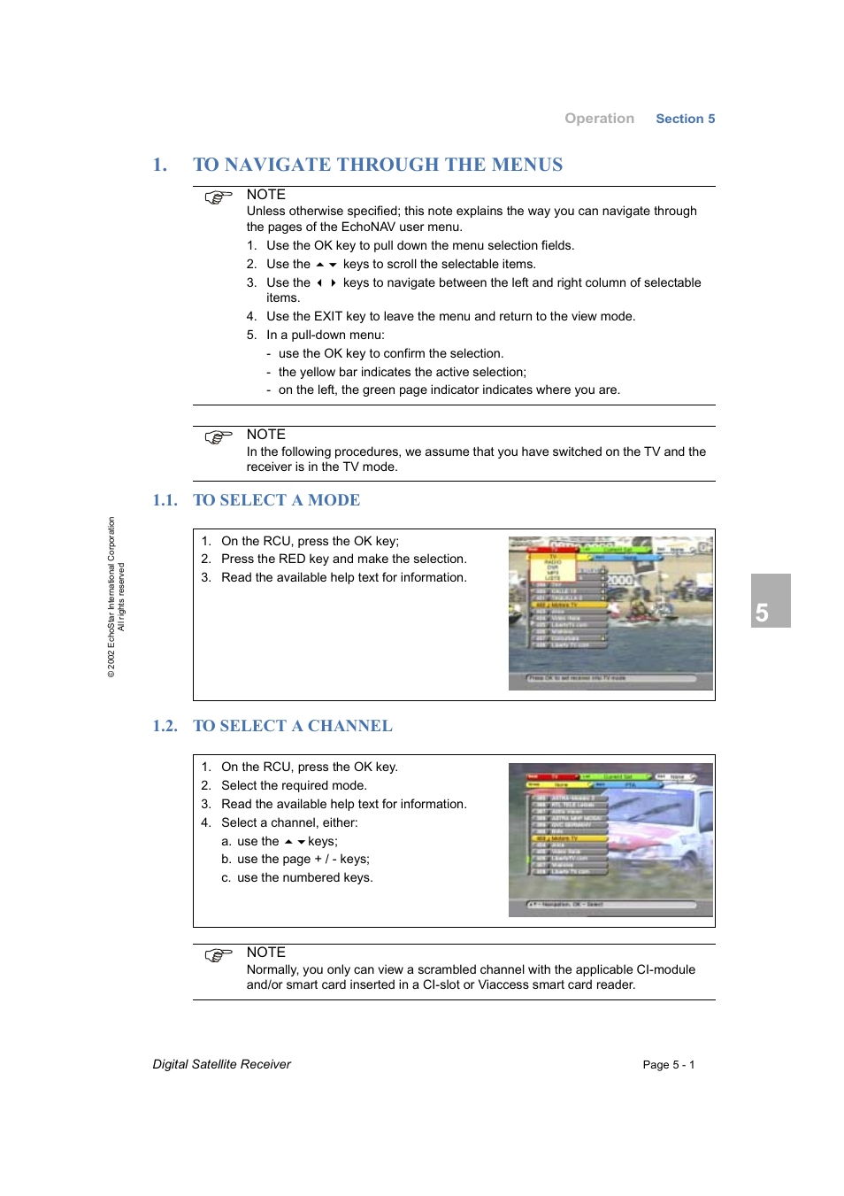 Operation, To navigate through the menus, To select a mode | To select a channel | Dish Network DVR-7000 User Manual | Page 39 / 100