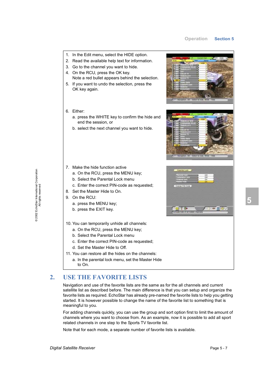 Use the favorite lists | Dish Network DVR-7000 User Manual | Page 45 / 100
