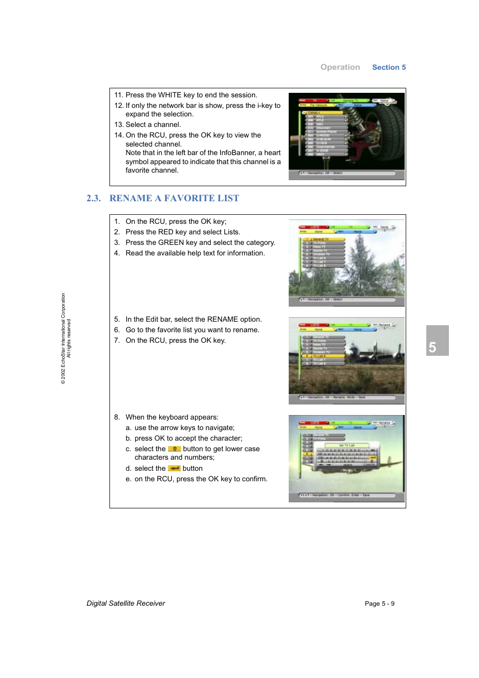 Rename a favorite list | Dish Network DVR-7000 User Manual | Page 47 / 100