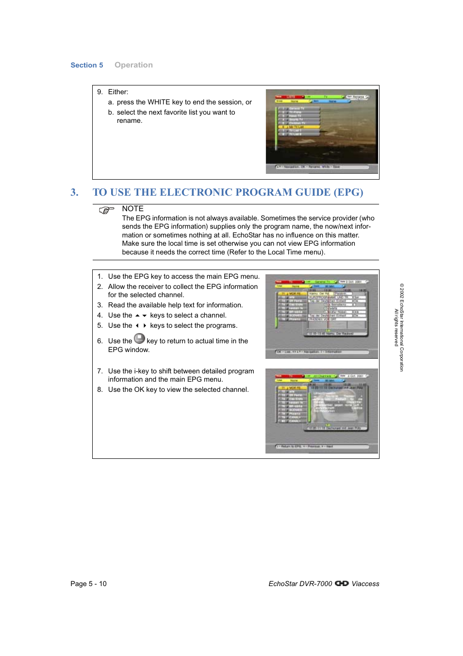 To use the electronic program guide (epg) | Dish Network DVR-7000 User Manual | Page 48 / 100