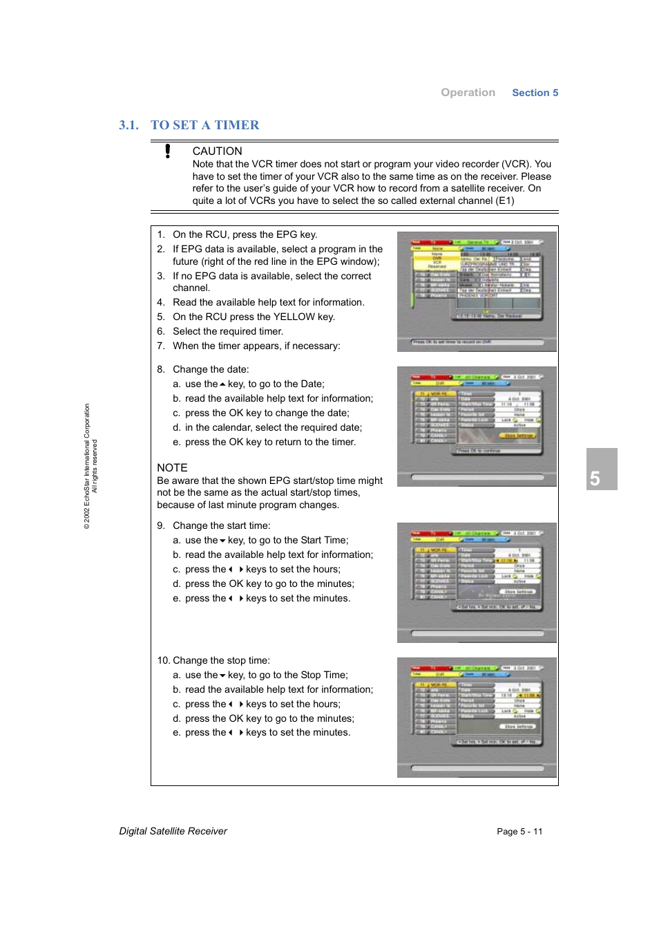 To set a timer | Dish Network DVR-7000 User Manual | Page 49 / 100