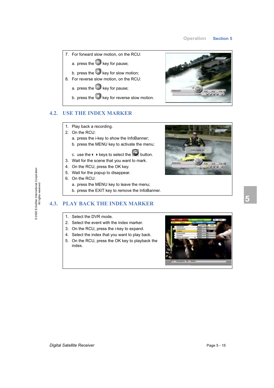 Use the index marker, Play back the index marker | Dish Network DVR-7000 User Manual | Page 53 / 100