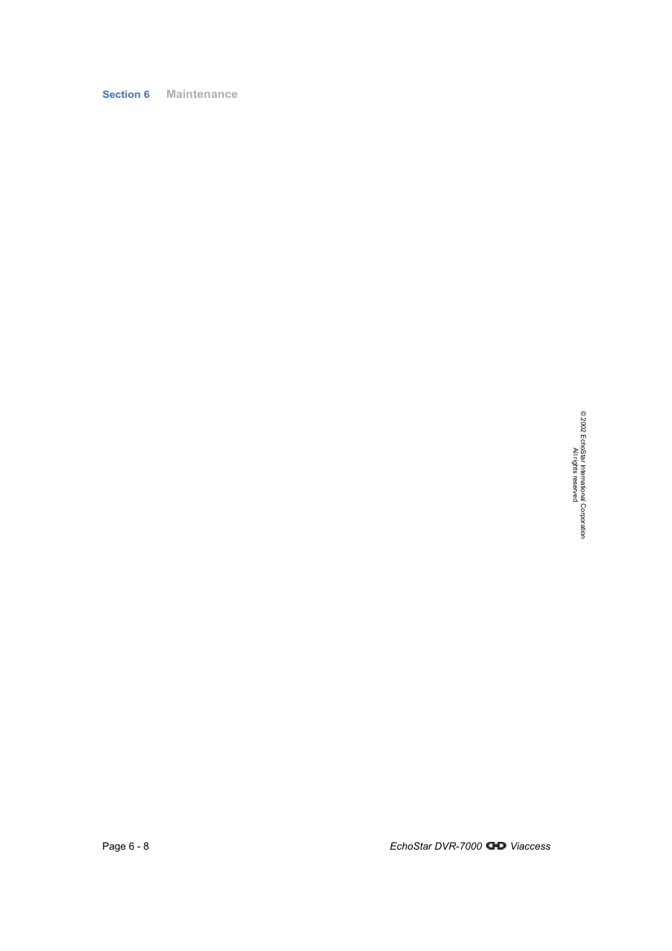 Maintenance | Dish Network DVR-7000 User Manual | Page 68 / 100