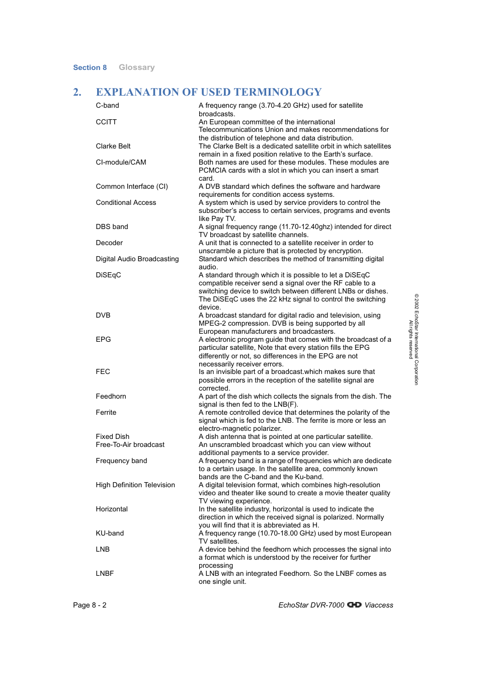 Explanation of used terminology | Dish Network DVR-7000 User Manual | Page 76 / 100