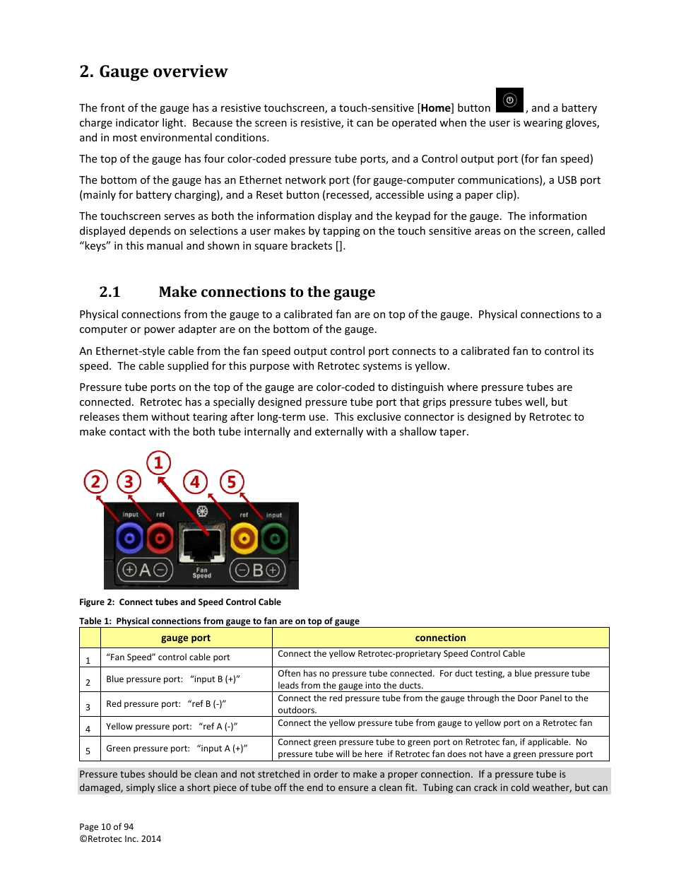 Gauge overview, Make connections to the gauge, 1 make connections to the gauge | Retrotec DM32 User Manual | Page 10 / 94