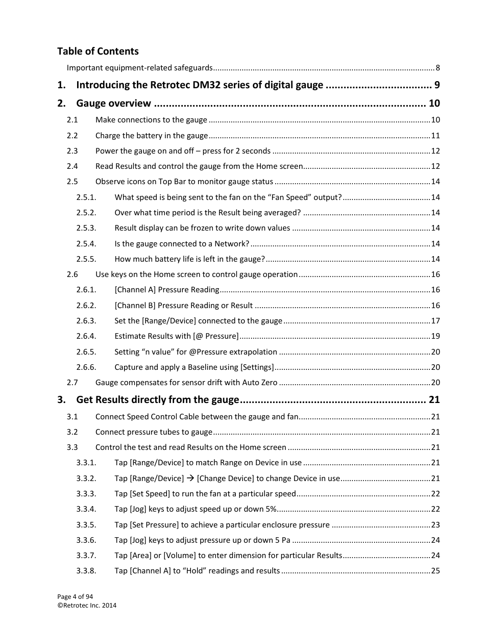 Retrotec DM32 User Manual | Page 4 / 94