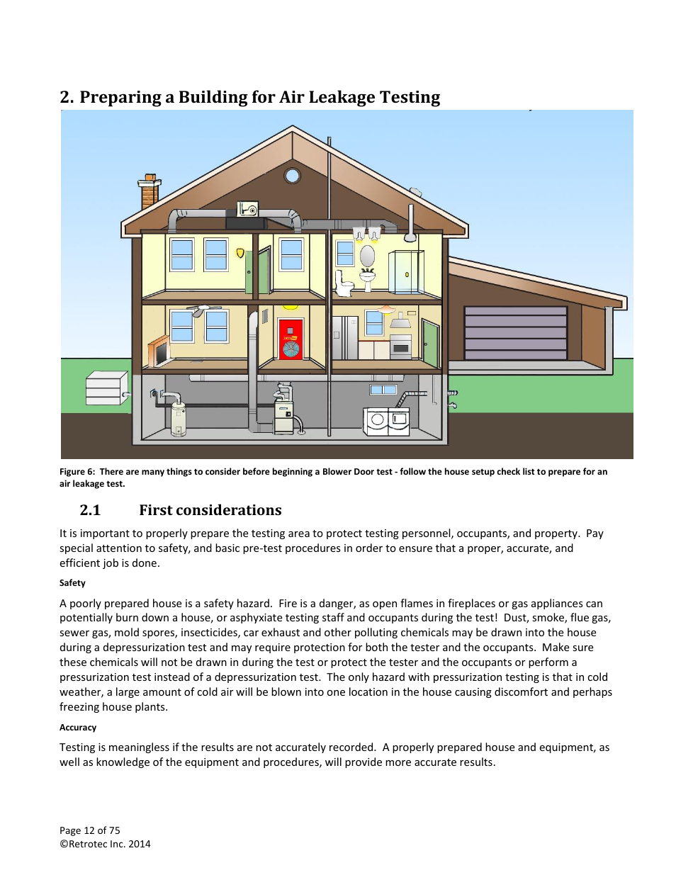 Preparing a building for air leakage testing, First considerations, 1 first considerations | Retrotec Residential Pressure & Air Leakage User Manual | Page 12 / 75