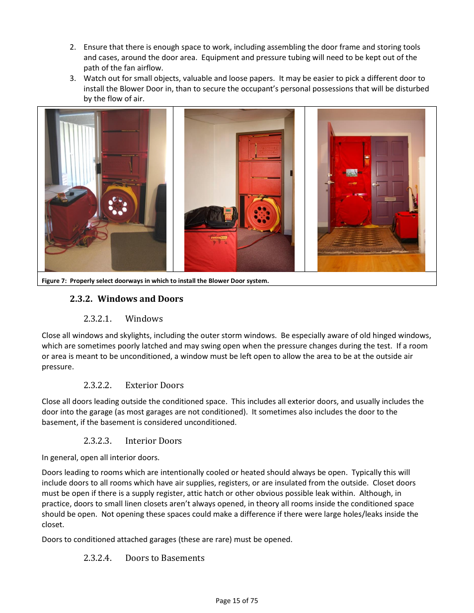 Windows and doors | Retrotec Residential Pressure & Air Leakage User Manual | Page 15 / 75