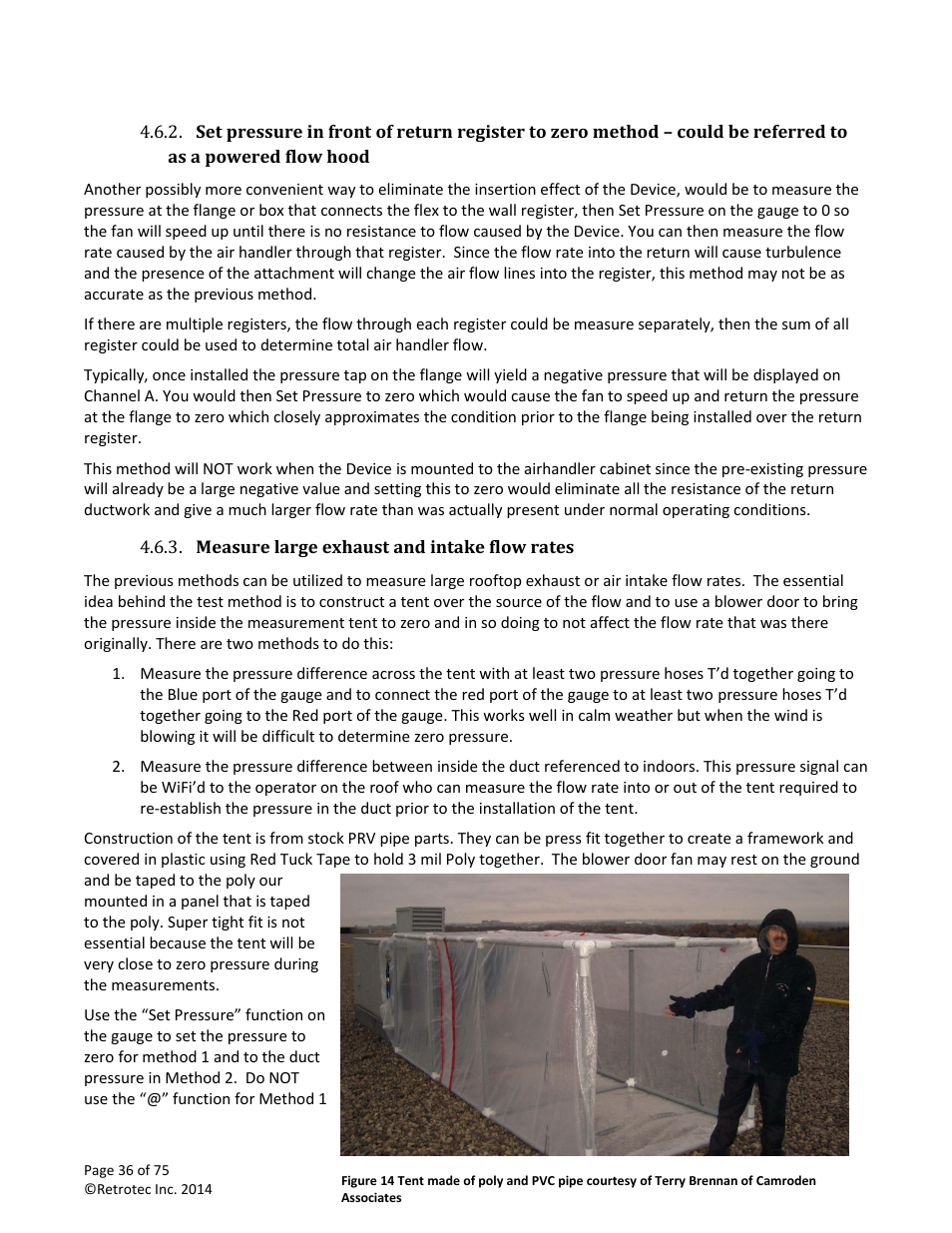 Powered flow hood, Measure large exhaust and intake flow rates | Retrotec Residential Pressure & Air Leakage User Manual | Page 36 / 75