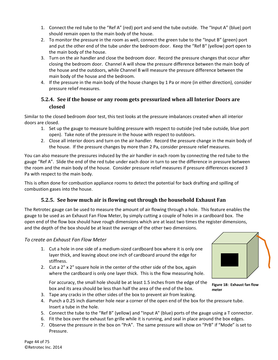 Retrotec Residential Pressure & Air Leakage User Manual | Page 44 / 75