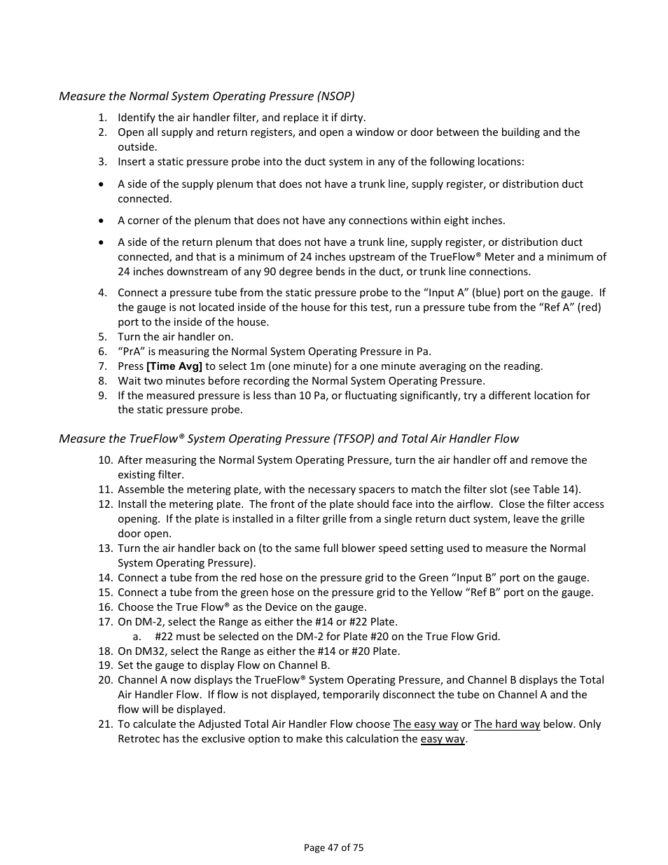 Retrotec Residential Pressure & Air Leakage User Manual | Page 47 / 75