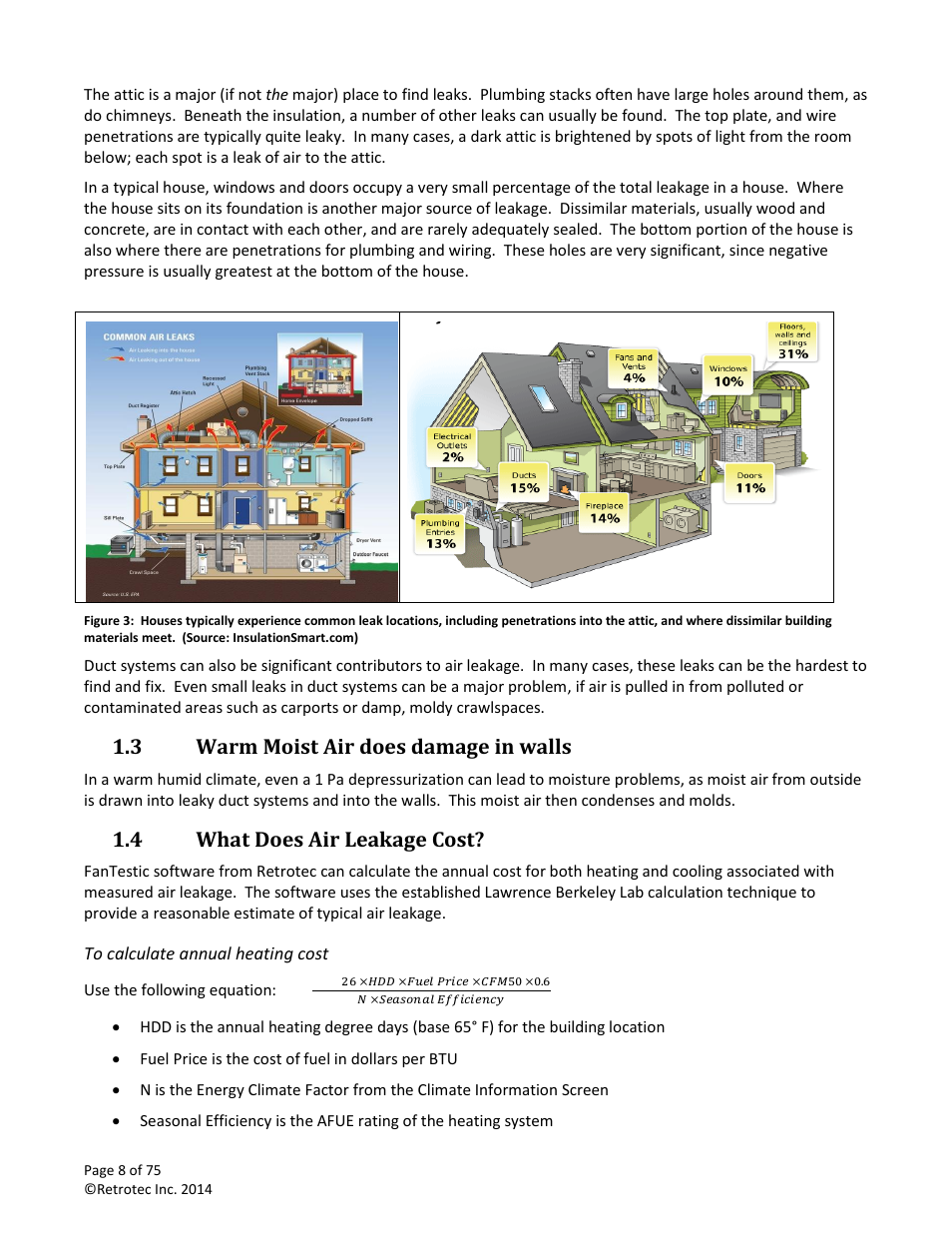 Warm moist air does damage in walls, What does air leakage cost, 3 warm moist air does damage in walls | 4 what does air leakage cost | Retrotec Residential Pressure & Air Leakage User Manual | Page 8 / 75