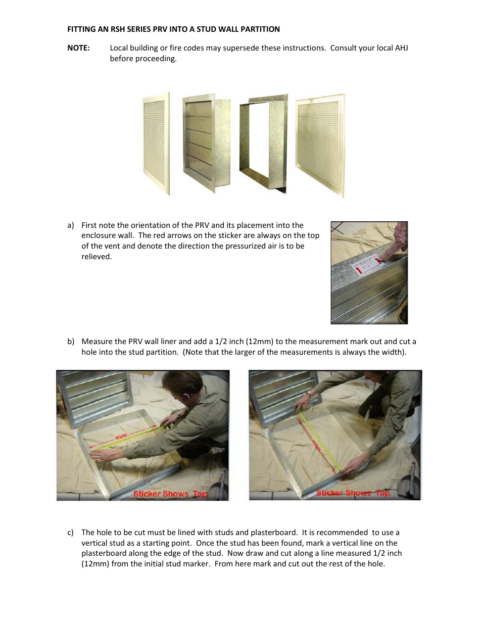 Retrotec RSH Pressure Relief Vents User Manual | Page 2 / 8
