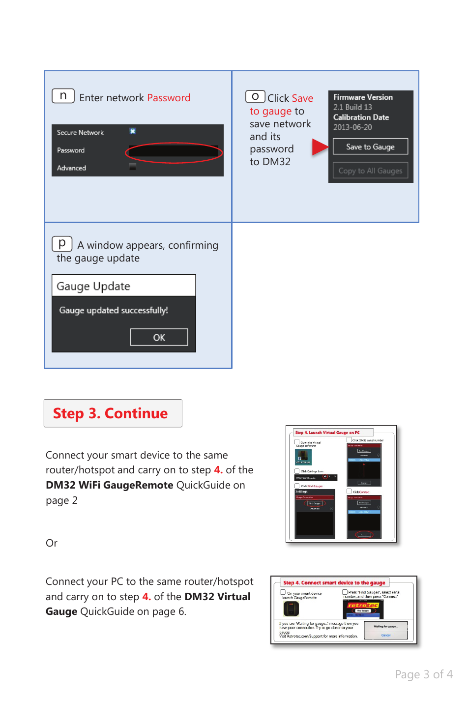 Step 3. continue | Retrotec DM32 WiFi User Manual | Page 3 / 4