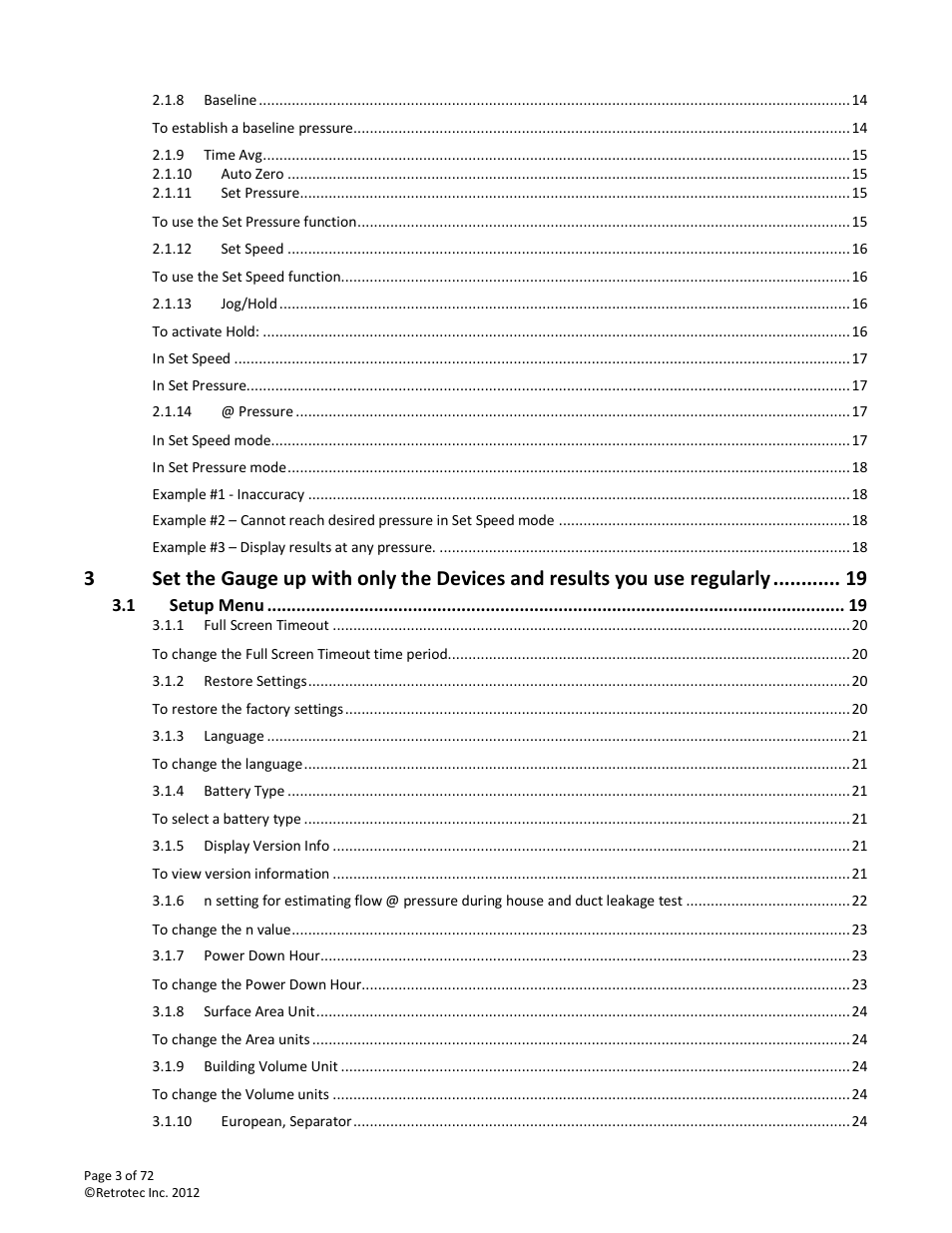 Retrotec DM-2 User Manual | Page 3 / 72