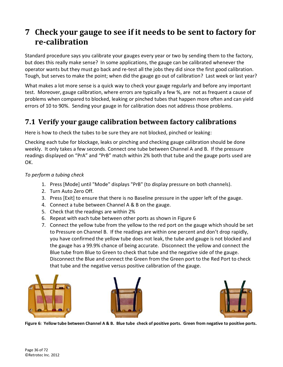To perform a tubing check | Retrotec DM-2 User Manual | Page 36 / 72