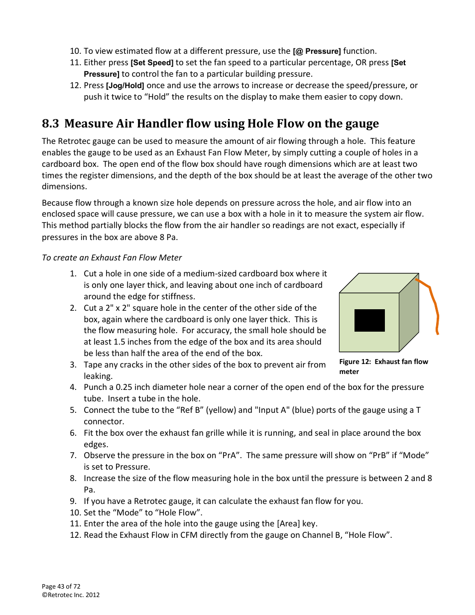 To create an exhaust fan flow meter | Retrotec DM-2 User Manual | Page 43 / 72