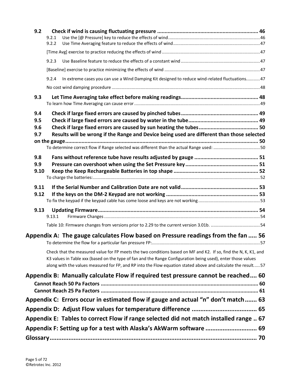 Glossary | Retrotec DM-2 User Manual | Page 5 / 72