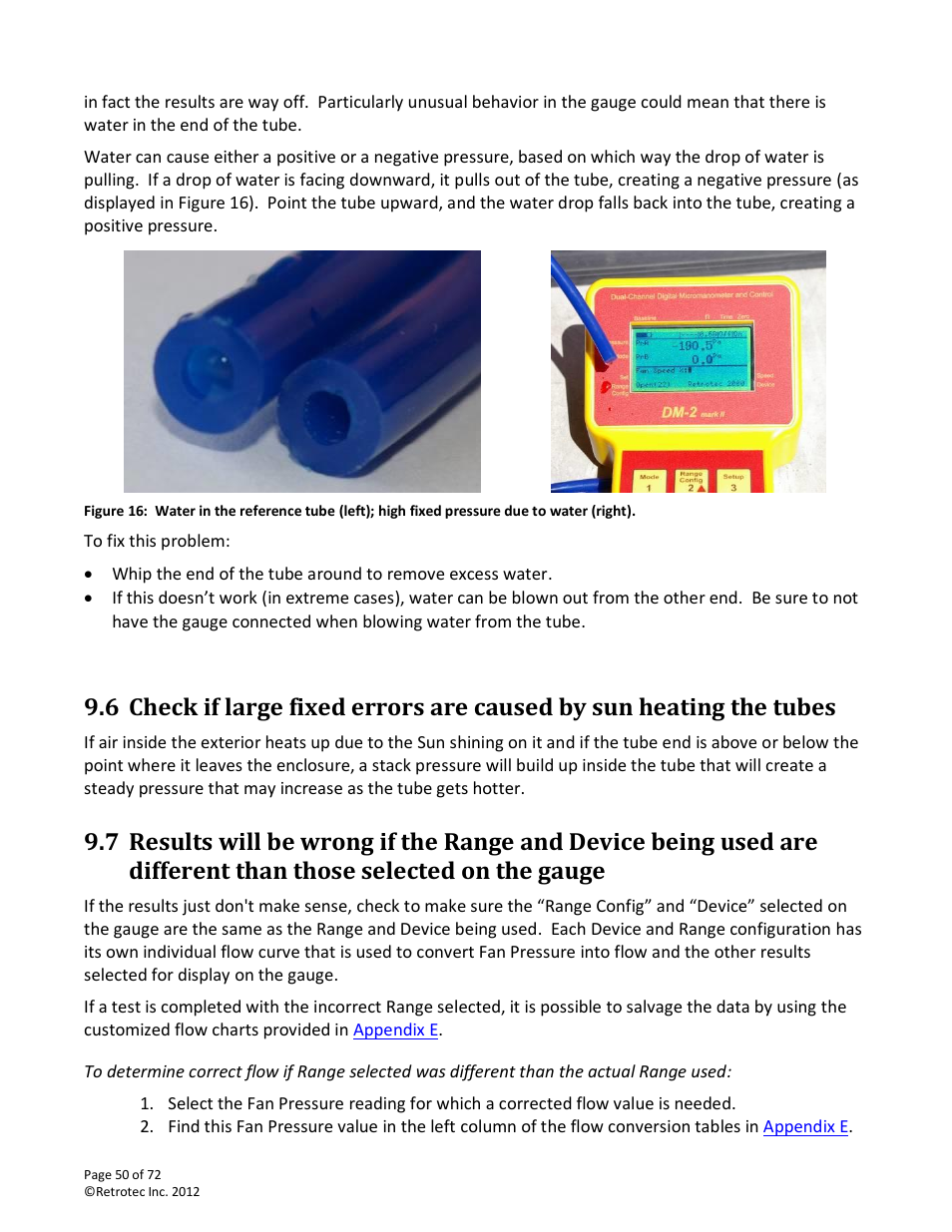 On the gauge | Retrotec DM-2 User Manual | Page 50 / 72