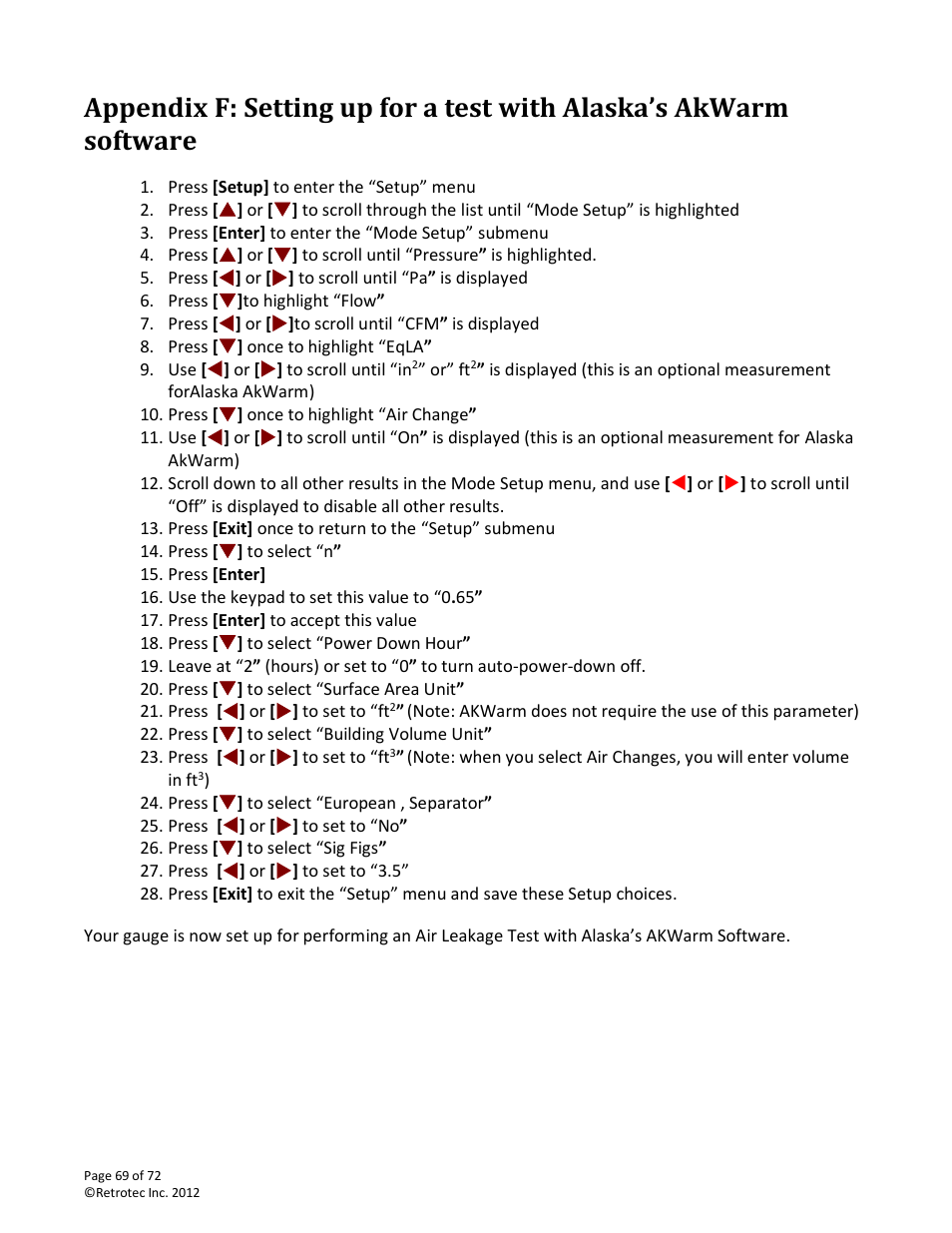 Retrotec DM-2 User Manual | Page 69 / 72