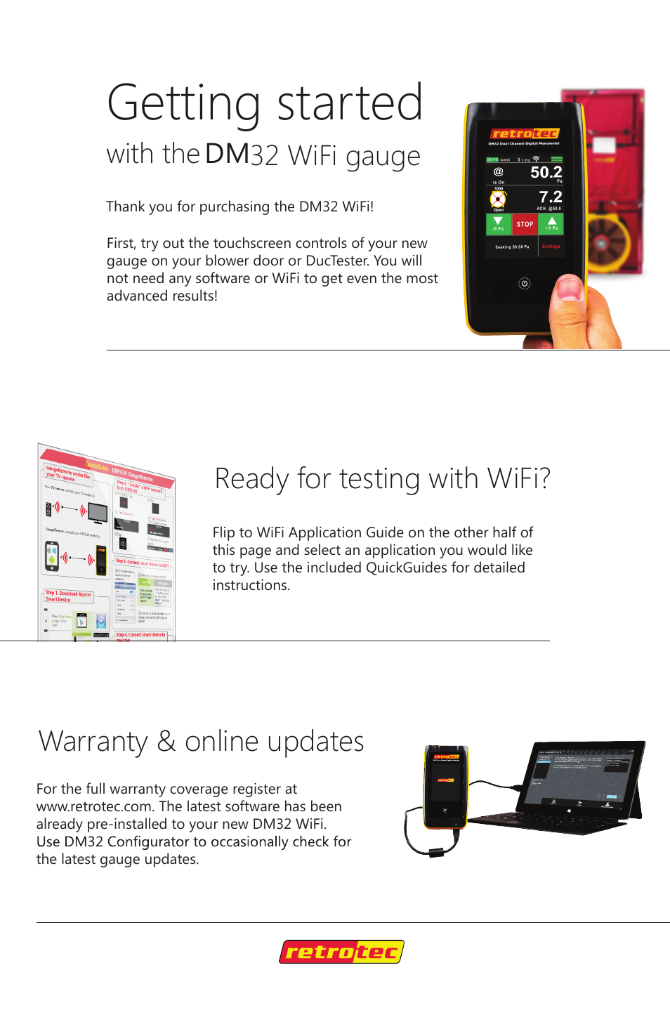 Retrotec DM32 WiFi: GaugeRemote User Manual | 4 pages