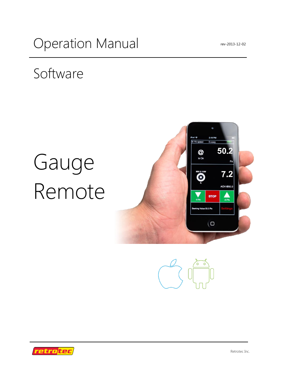 Retrotec DM32 WiFi: GaugeRemote User Manual | 21 pages