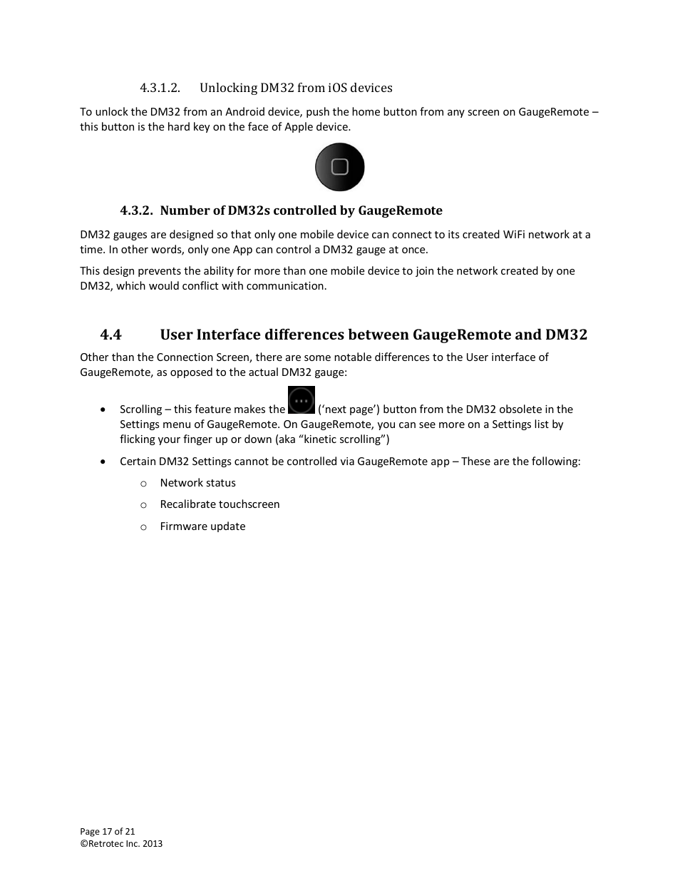 Number of dm32s controlled by gaugeremote | Retrotec DM32 WiFi: GaugeRemote User Manual | Page 17 / 21