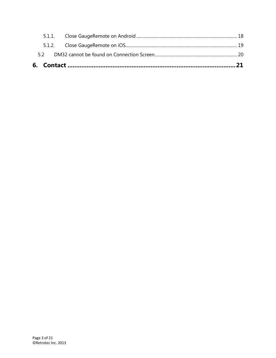 Contact | Retrotec DM32 WiFi: GaugeRemote User Manual | Page 3 / 21