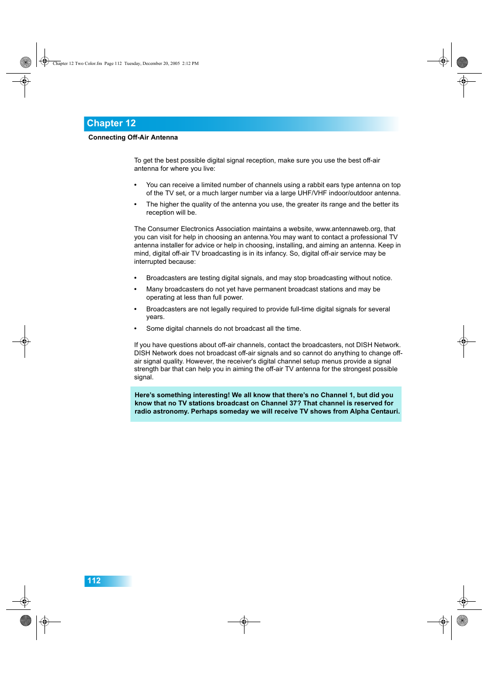 Chapter 12 | Dish Network DuoDVR ViP 622 User Manual | Page 119 / 154