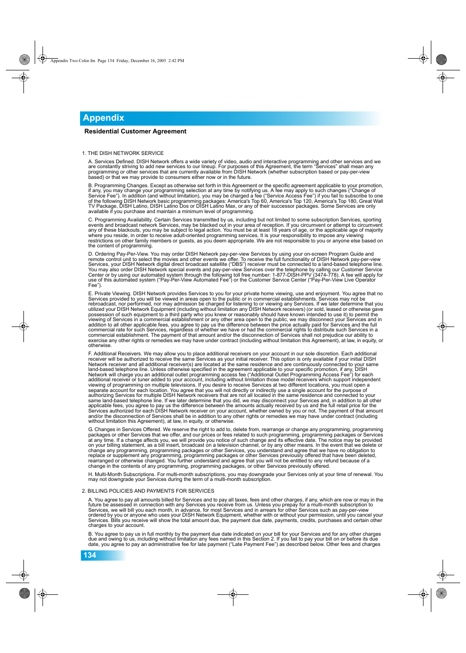Appendix | Dish Network DuoDVR ViP 622 User Manual | Page 141 / 154