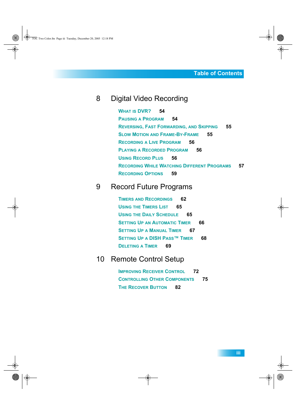Dish Network DuoDVR ViP 622 User Manual | Page 4 / 154