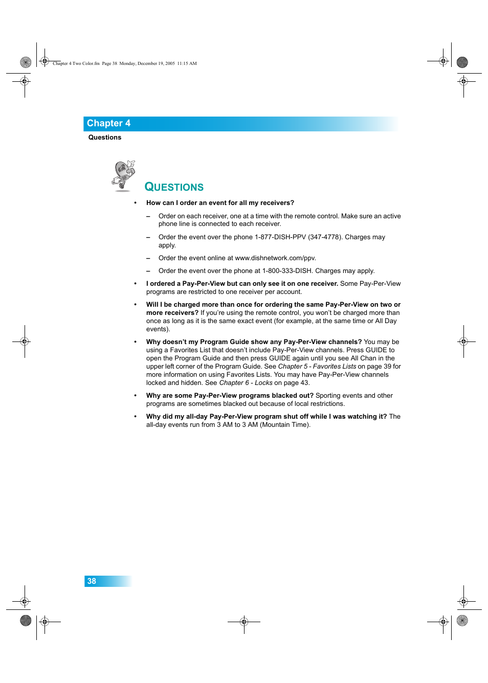 Uestions, Chapter 4 | Dish Network DuoDVR ViP 622 User Manual | Page 45 / 154