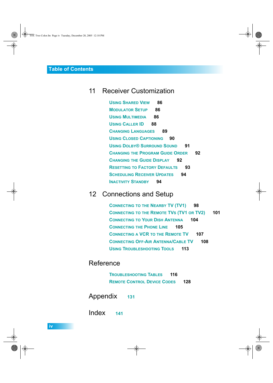 Dish Network DuoDVR ViP 622 User Manual | Page 5 / 154