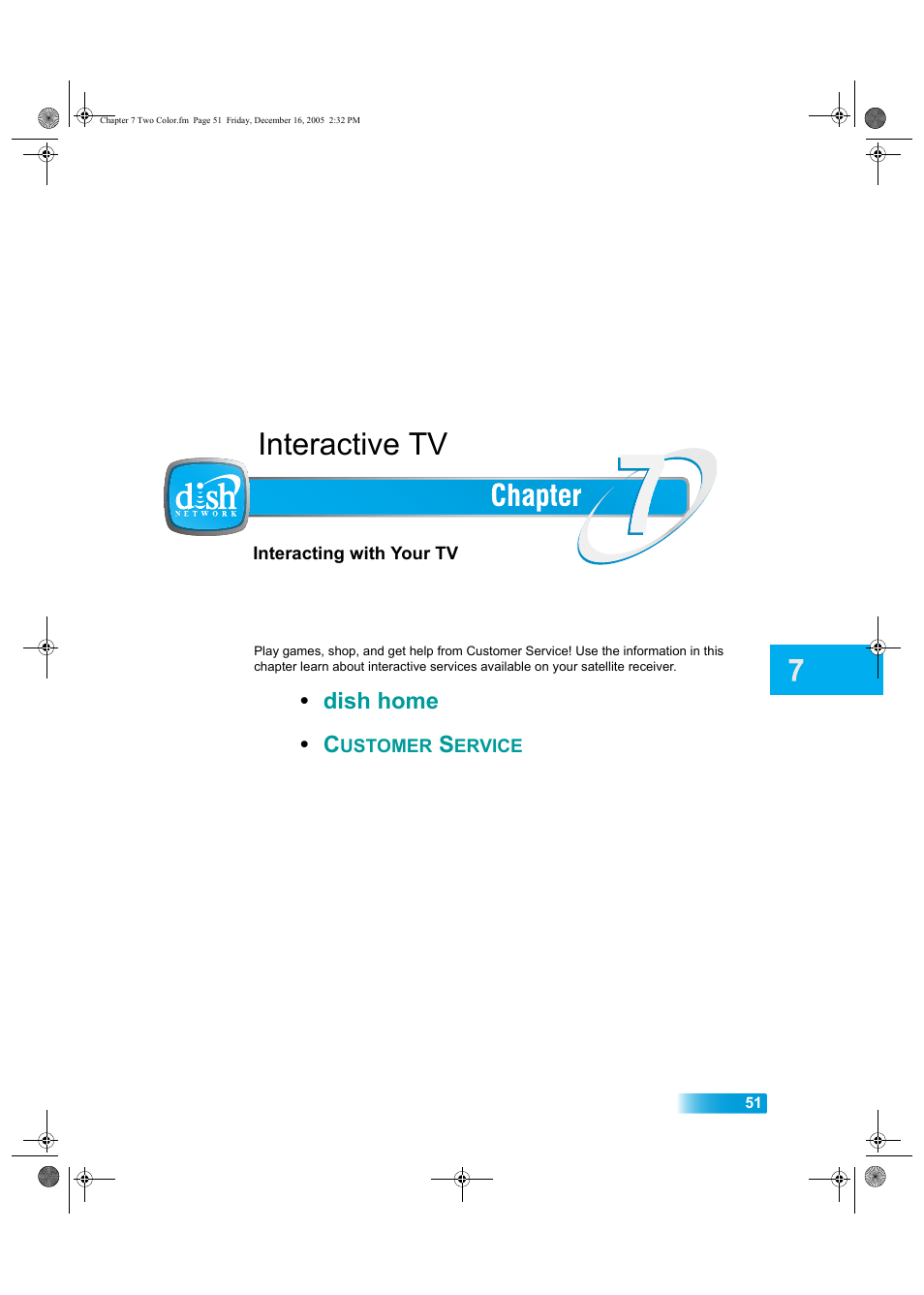 Chapter7, Interactive tv | Dish Network DuoDVR ViP 622 User Manual | Page 58 / 154