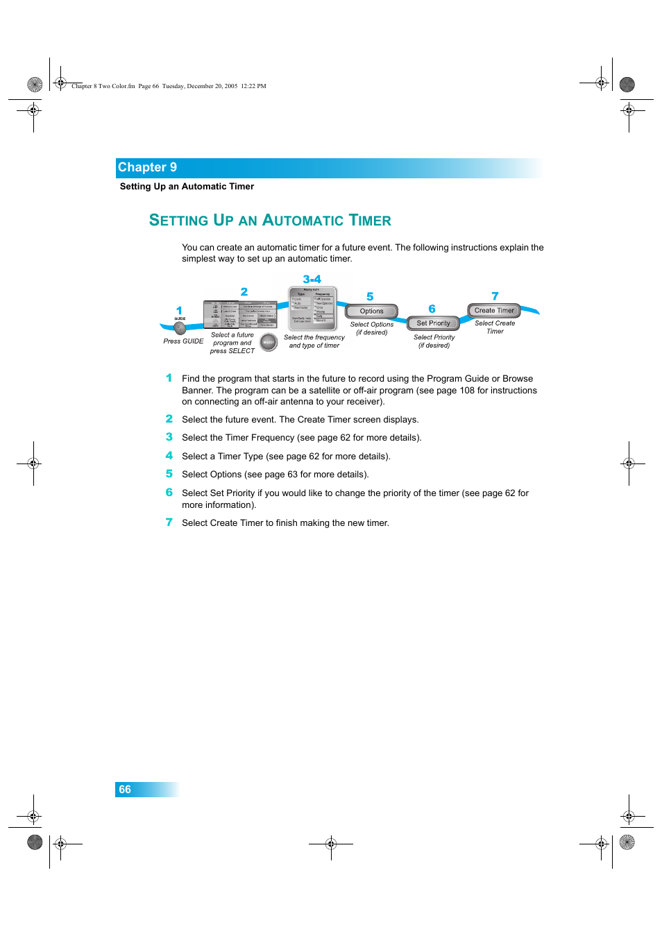 Etting, Utomatic, Imer | Dish Network DuoDVR ViP 622 User Manual | Page 73 / 154