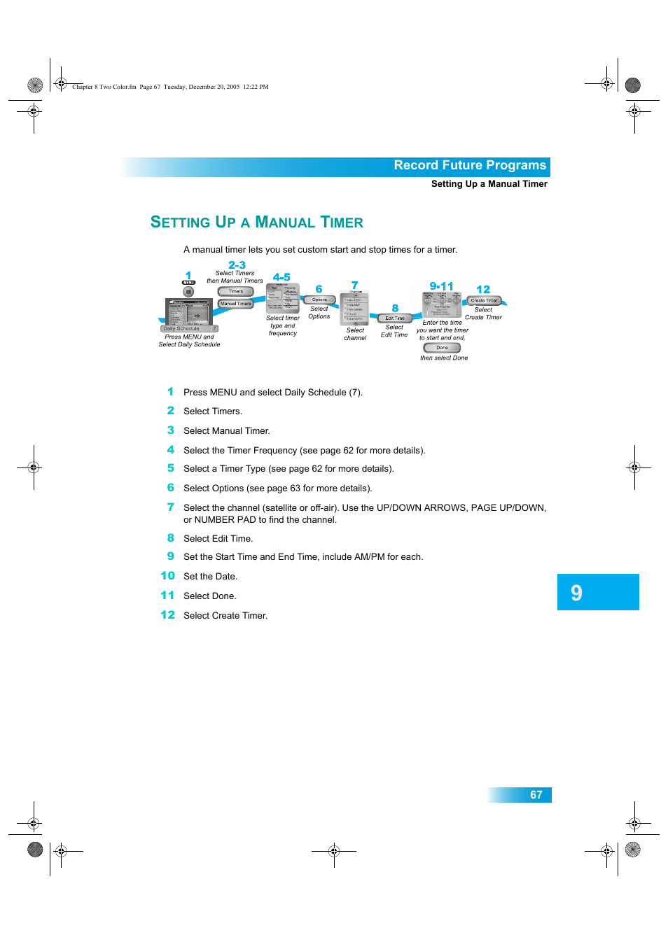 Etting, Anual, Imer | Dish Network DuoDVR ViP 622 User Manual | Page 74 / 154