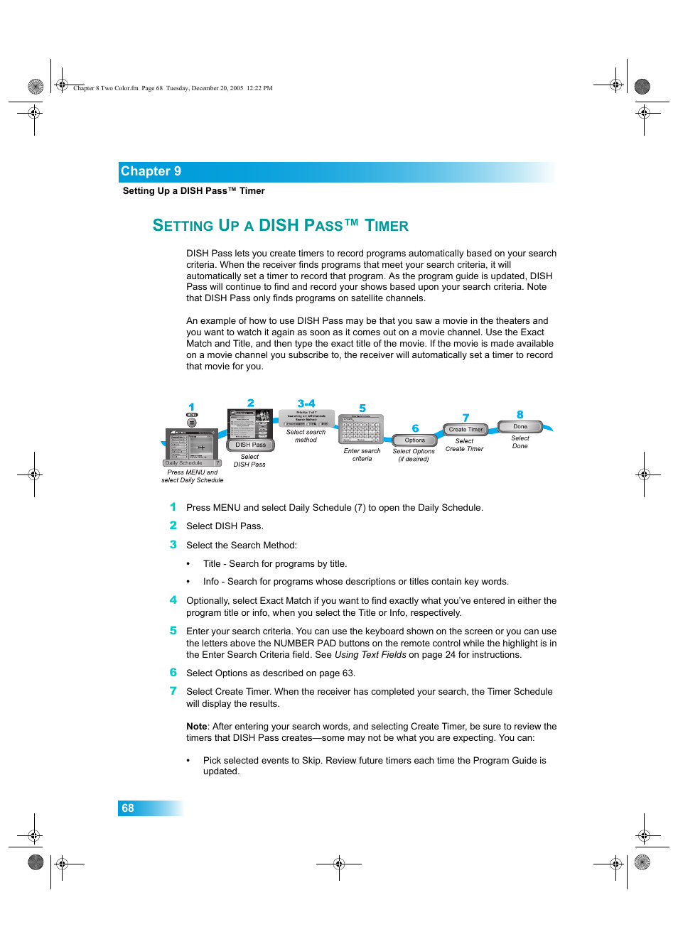 Etting, Dish p, Imer | Dish Network DuoDVR ViP 622 User Manual | Page 75 / 154