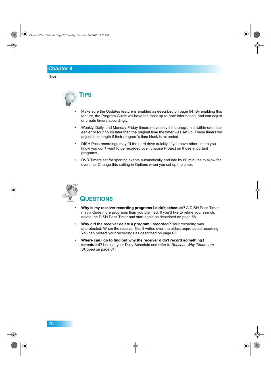 Uestions | Dish Network DuoDVR ViP 622 User Manual | Page 77 / 154