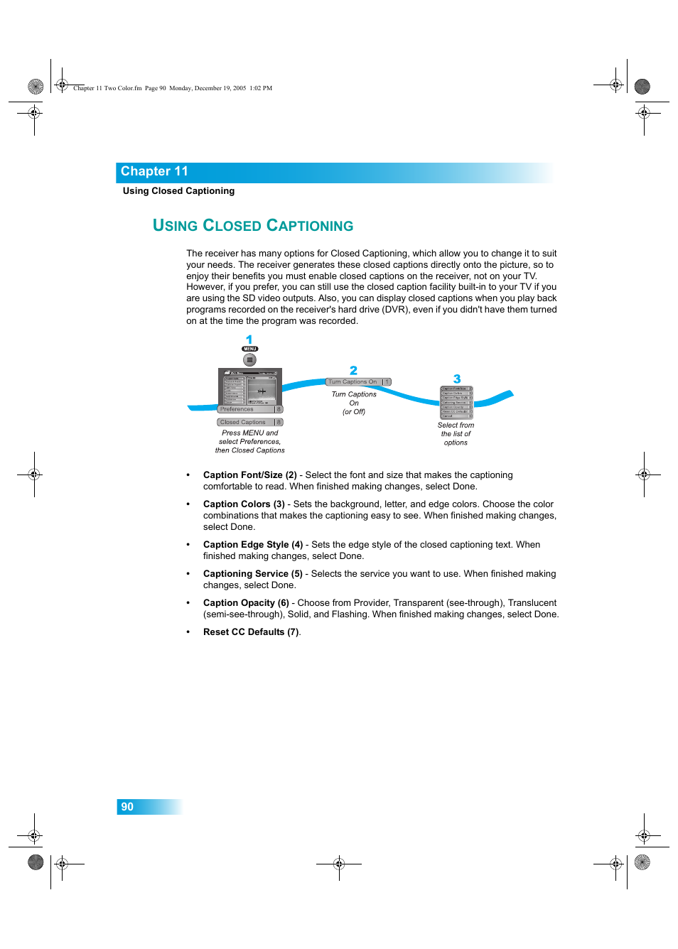 Sing, Losed, Aptioning | Dish Network DuoDVR ViP 622 User Manual | Page 97 / 154