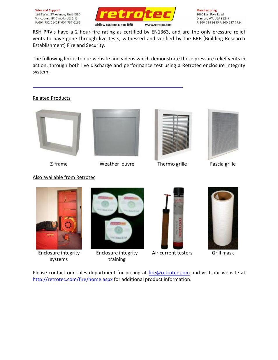 Retrotec Design and Evaluation for Peak Pressure and Agent Retention Time User Manual | Page 4 / 4