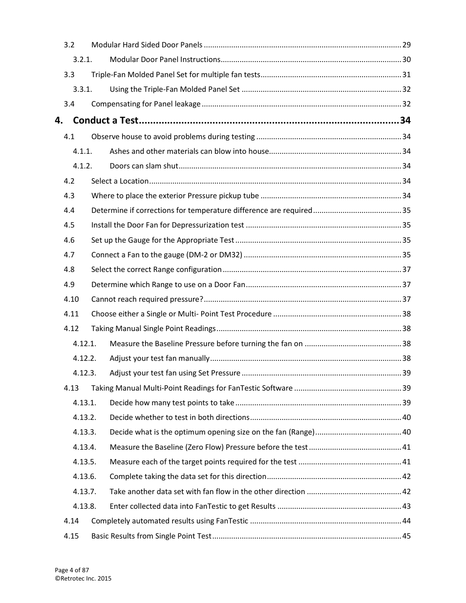 Conduct a test | Retrotec Blower Door User Manual | Page 4 / 87
