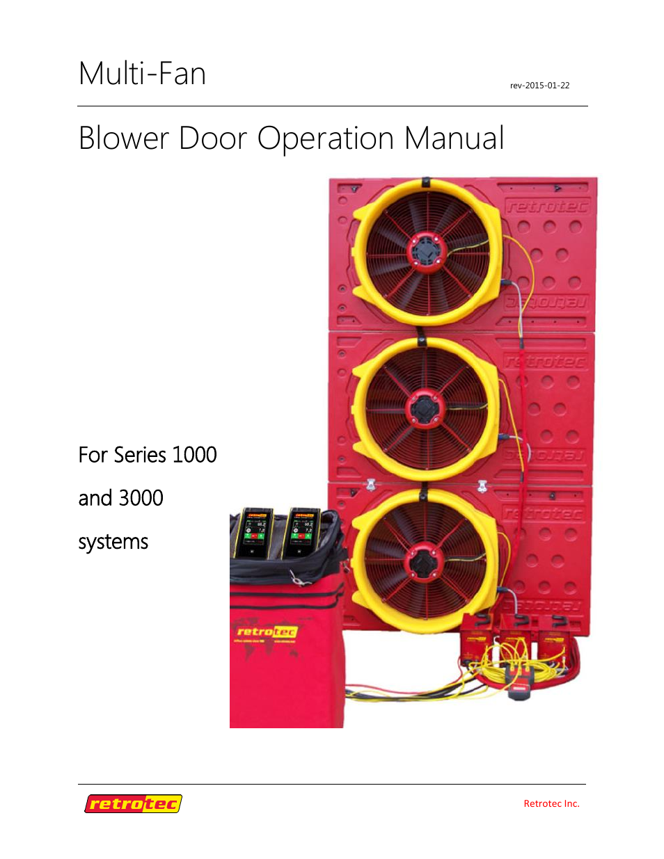 Retrotec Multi-Fan Blower Door User Manual | 37 pages