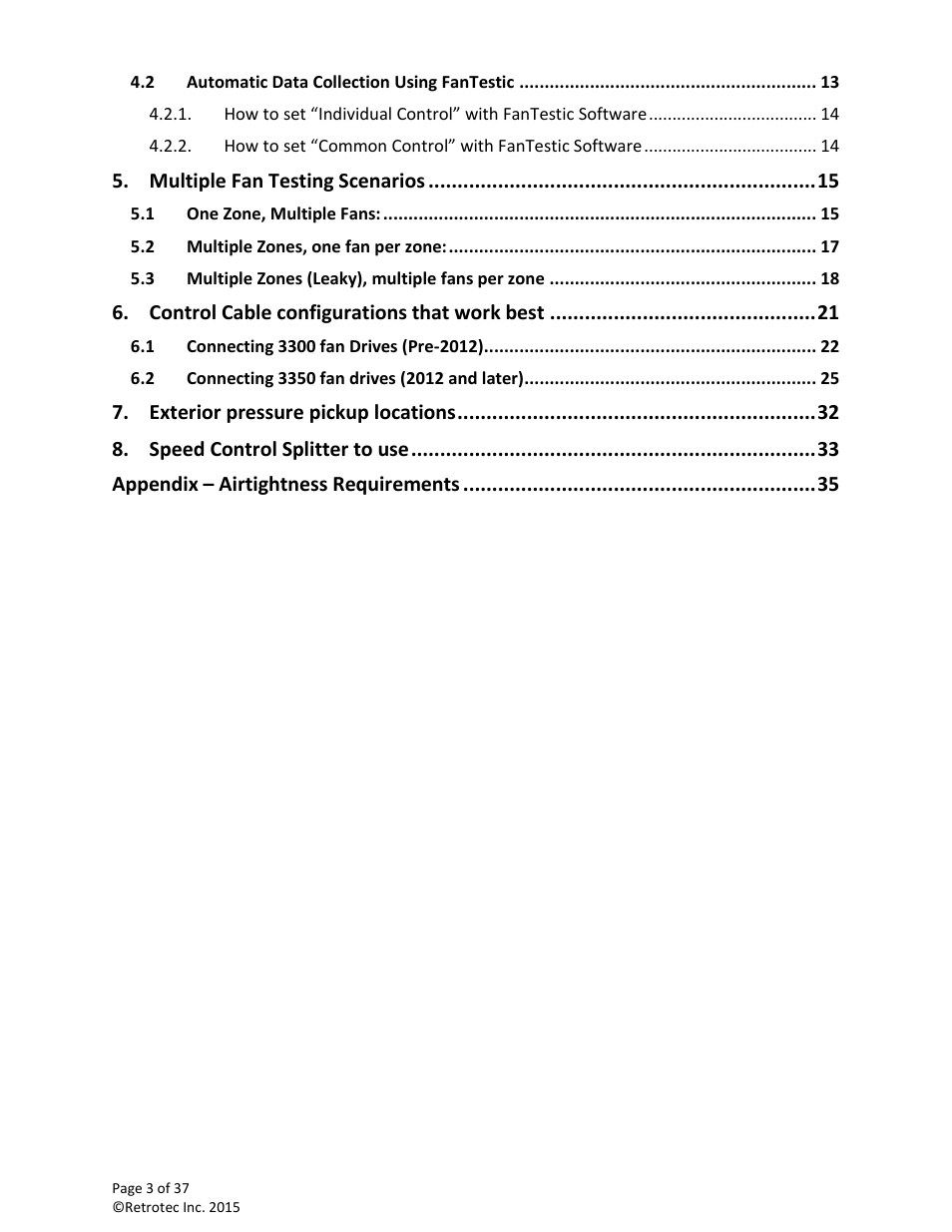 Retrotec Multi-Fan Blower Door User Manual | Page 3 / 37
