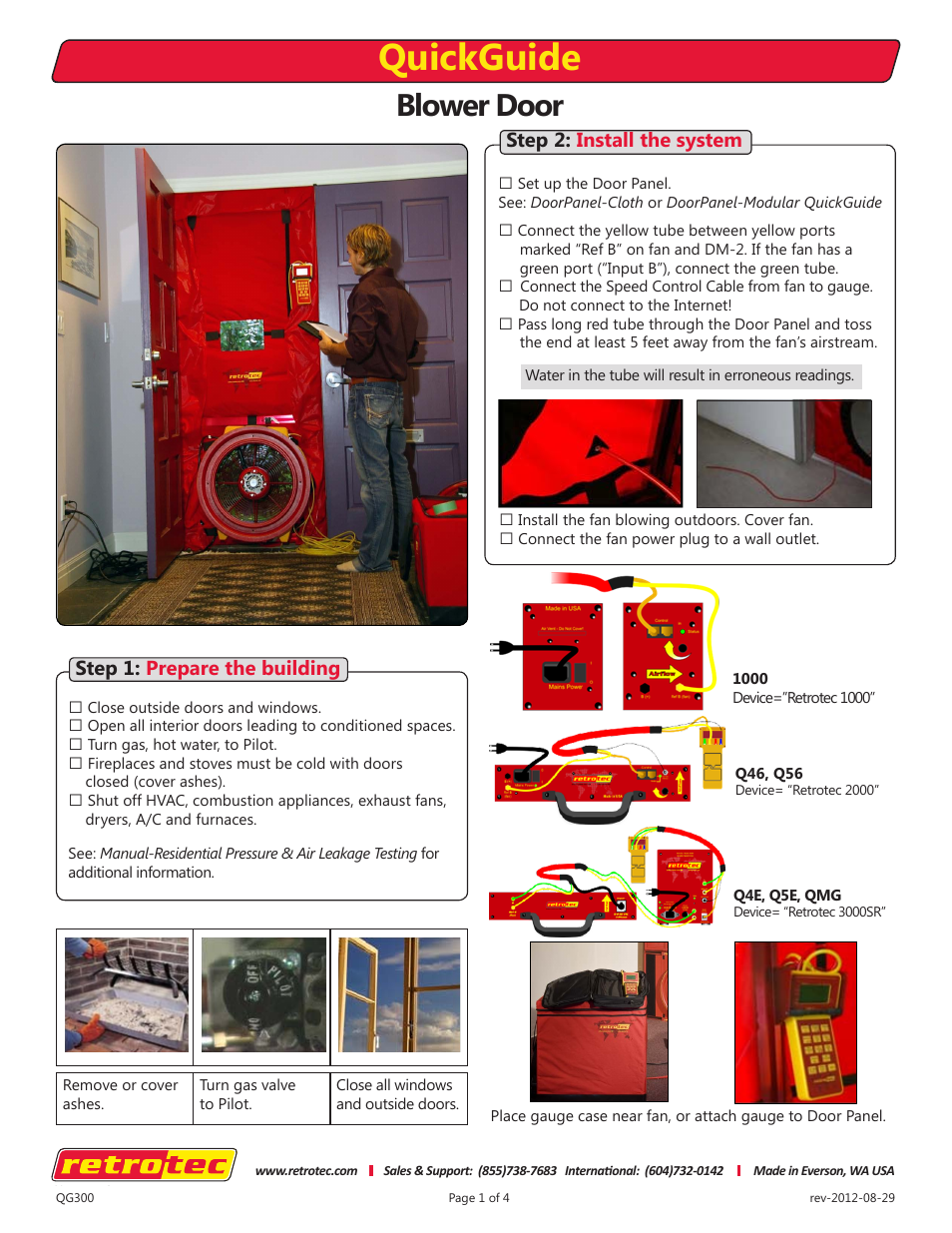 Retrotec Blower Door with DM-2 User Manual | 4 pages